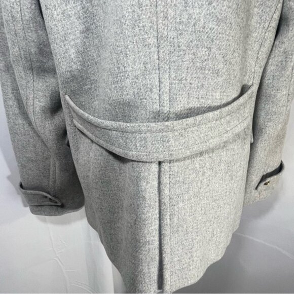 J. Crew Double Breasted Stadium Cloth by Nello Gori Pea Coat Light Gray Size 14 - Picture 8 of 11